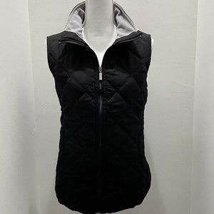 JANE ASHLEY Womens Quilted Vest Sz XL Black & Light Grey